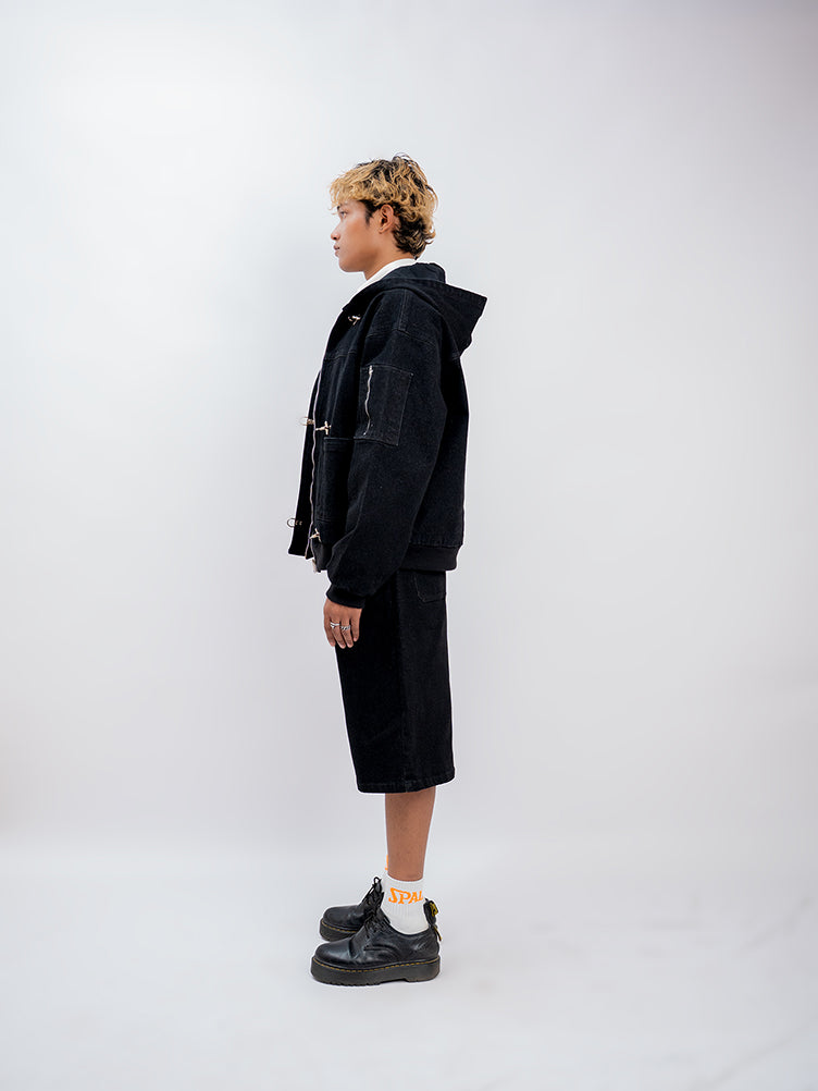 FIREMAN CLASP DENIM JACKET BLACK EDITION