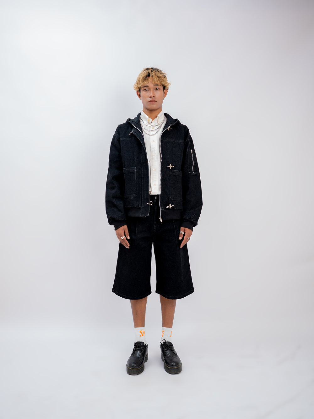 FIREMAN CLASP DENIM JACKET BLACK EDITION
