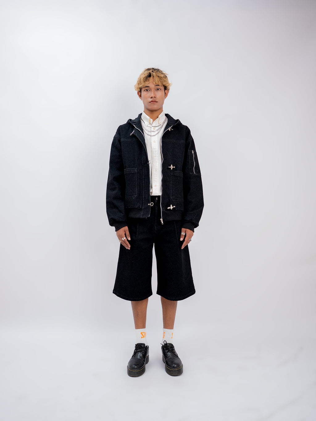 FIREMAN CLASP DENIM JACKET BLACK EDITION