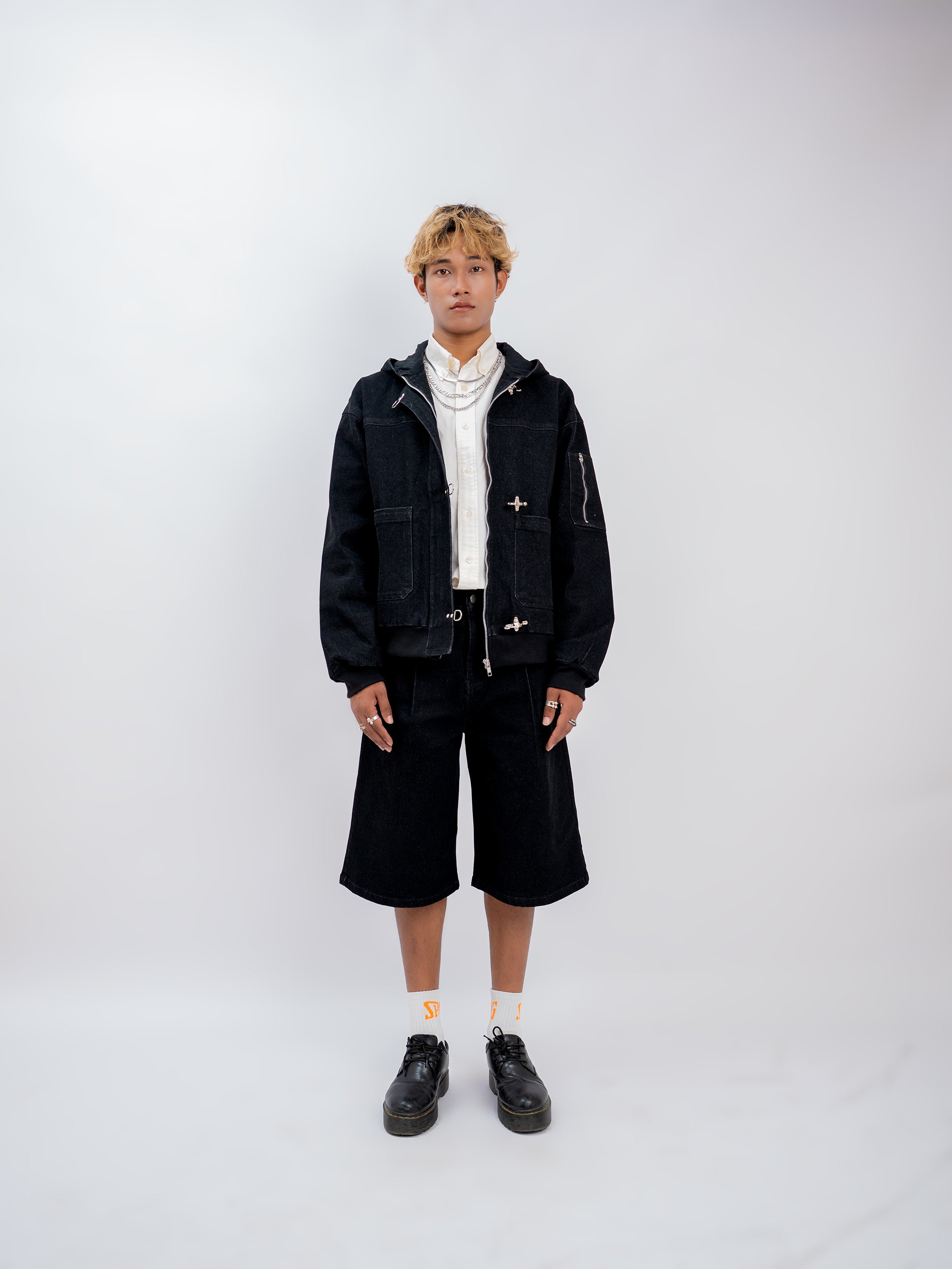 FIREMAN CLASP DENIM JACKET BLACK EDITION