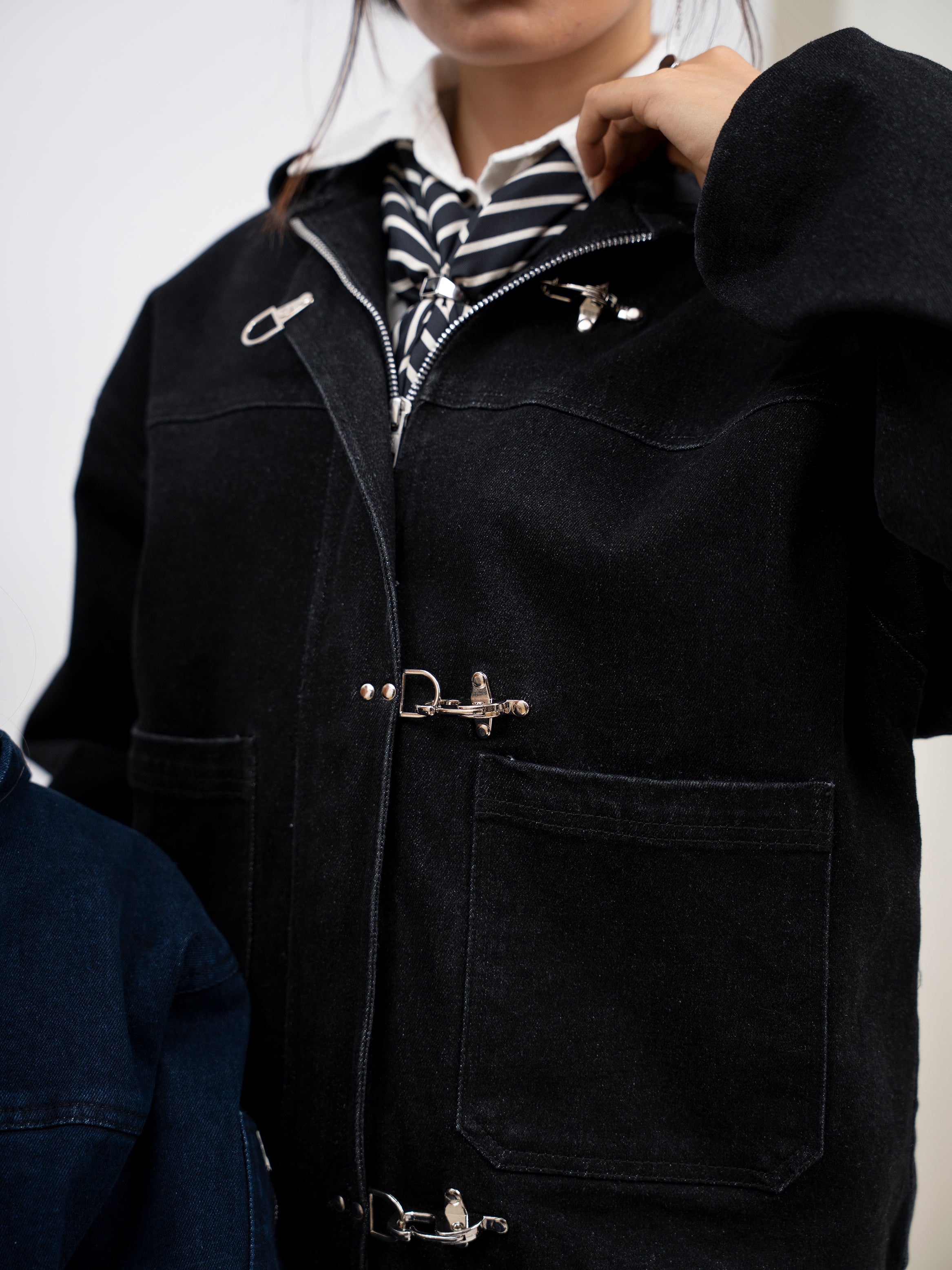 FIREMAN CLASP DENIM JACKET BLACK EDITION
