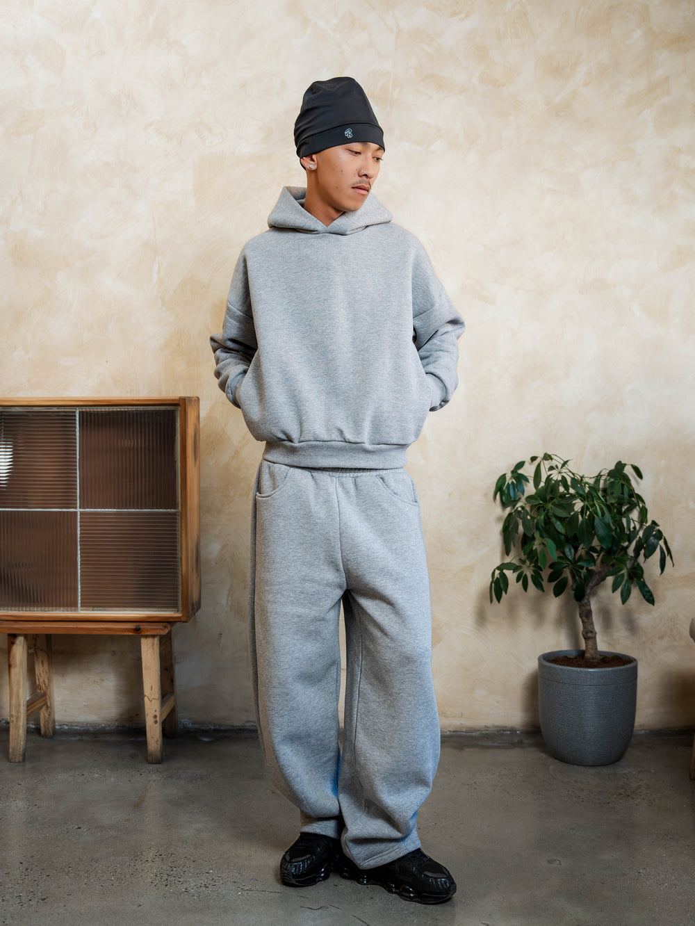 COZYLINE GRAY ESSENTIAL HOODIE