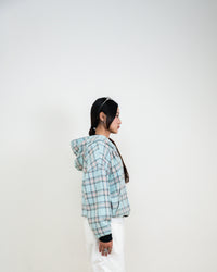 REVERSIBLE SKYBLUE PLAID HOODIE