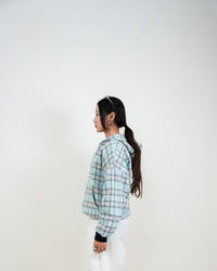 REVERSIBLE SKYBLUE PLAID HOODIE
