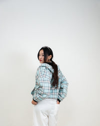 REVERSIBLE SKYBLUE PLAID HOODIE
