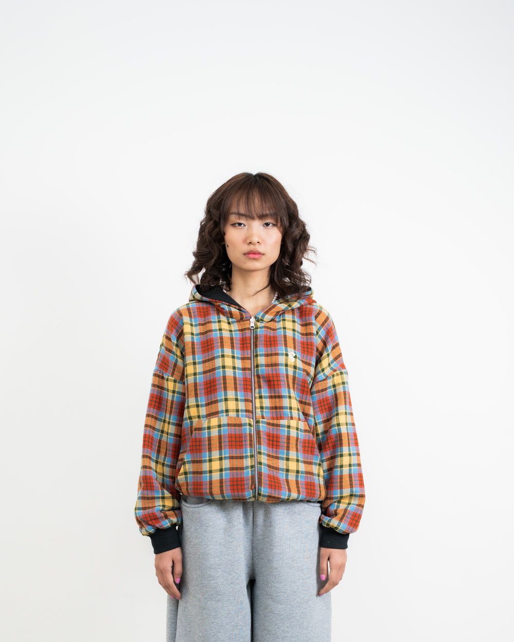 REVERSIBLE YELLOW PLAID HOODIE