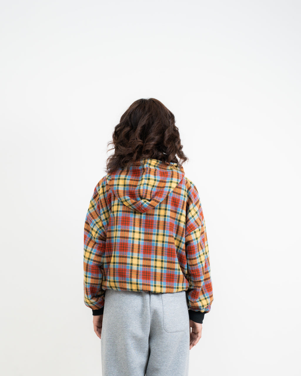 REVERSIBLE YELLOW PLAID HOODIE