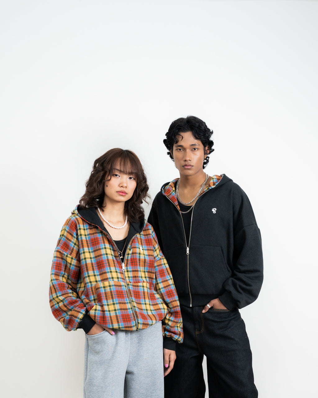 REVERSIBLE YELLOW PLAID HOODIE