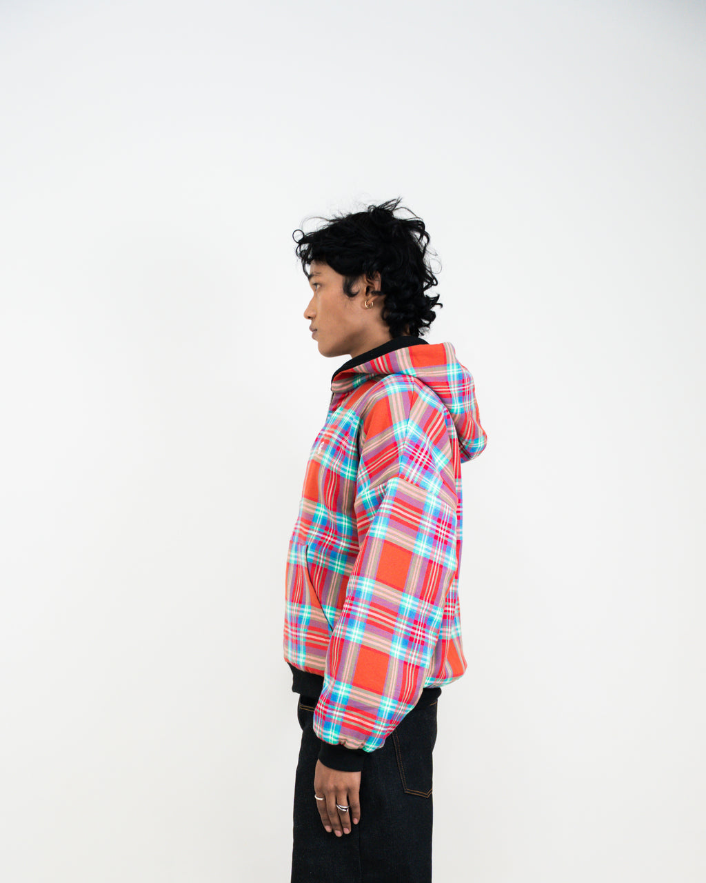 REVERSIBLE RED PLAID HOODIE
