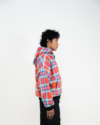 REVERSIBLE RED PLAID HOODIE