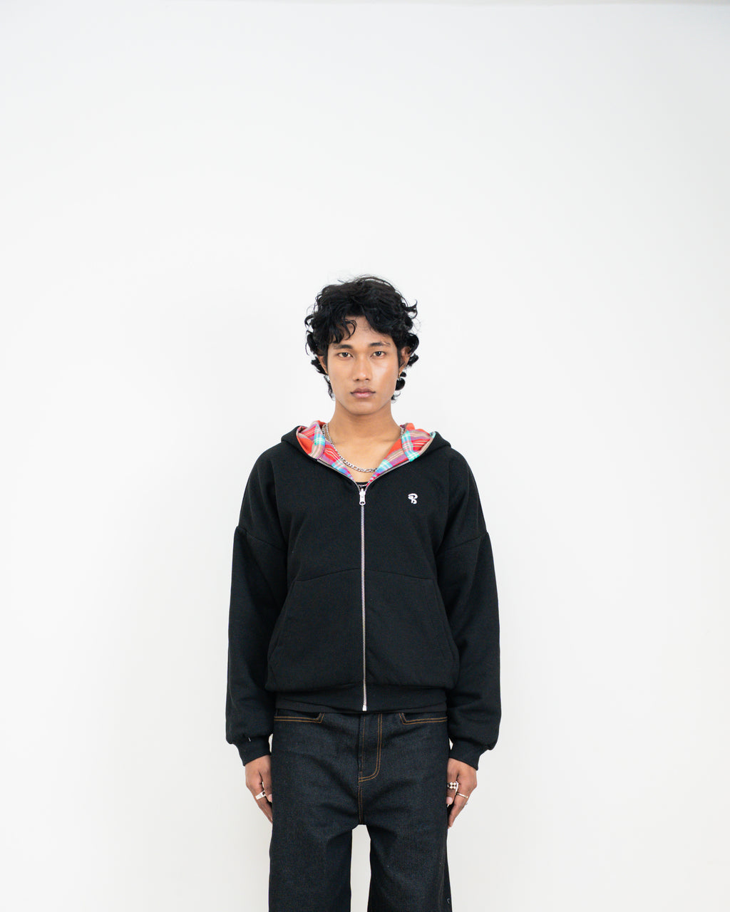 REVERSIBLE RED PLAID HOODIE