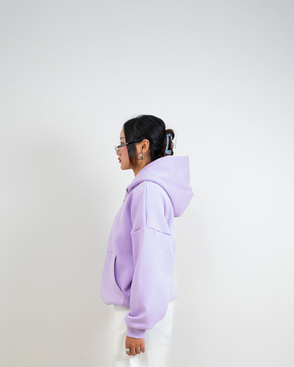LILAC OVERSIZED ZIP HOODIE