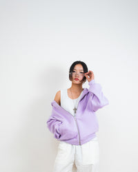 LILAC OVERSIZED ZIP HOODIE