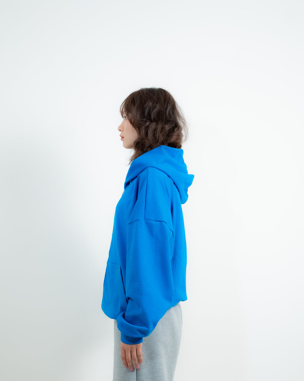 COBALT BLUE ZIP HOODIE