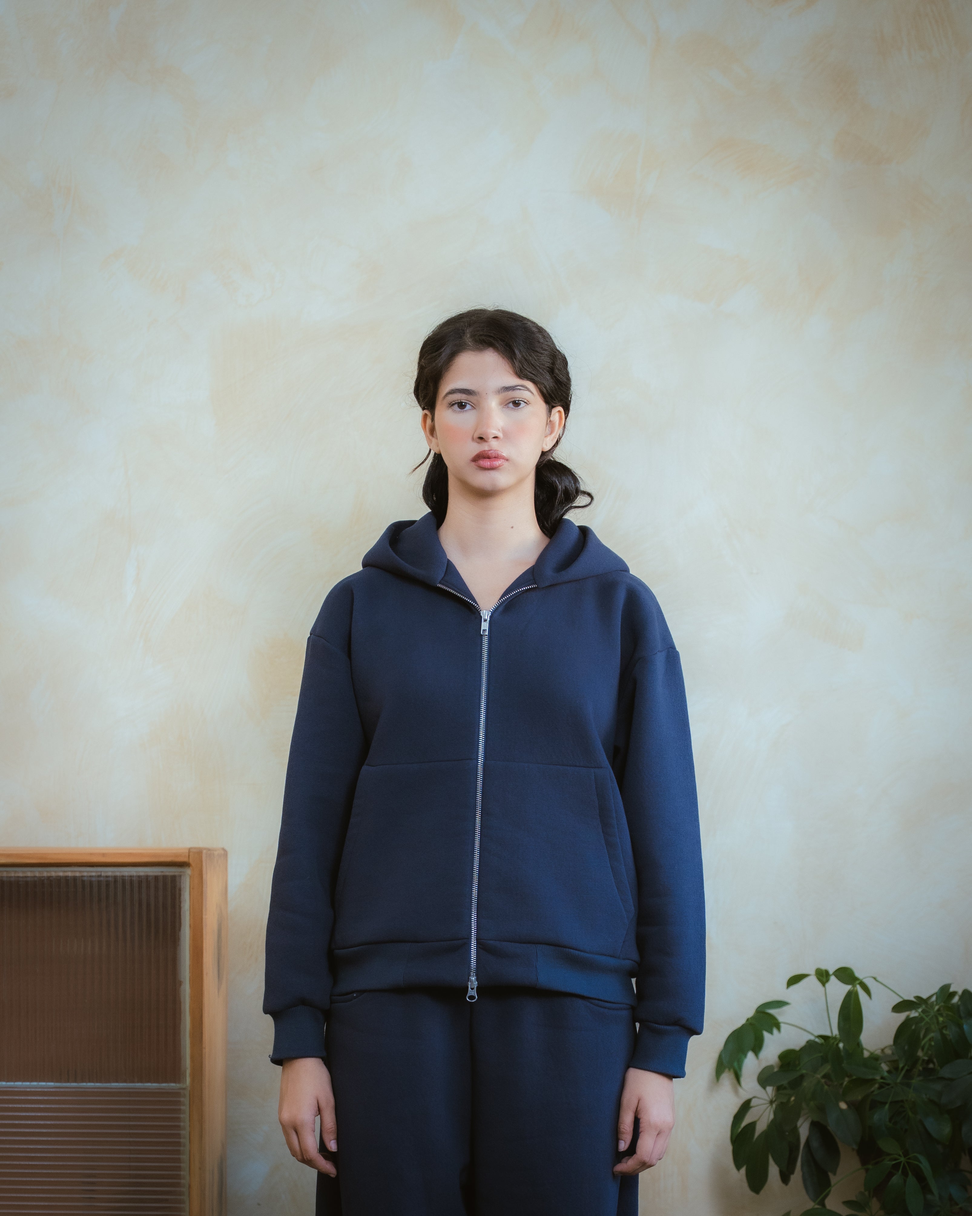 COZYLINE BLUE ZIPUP JACKET