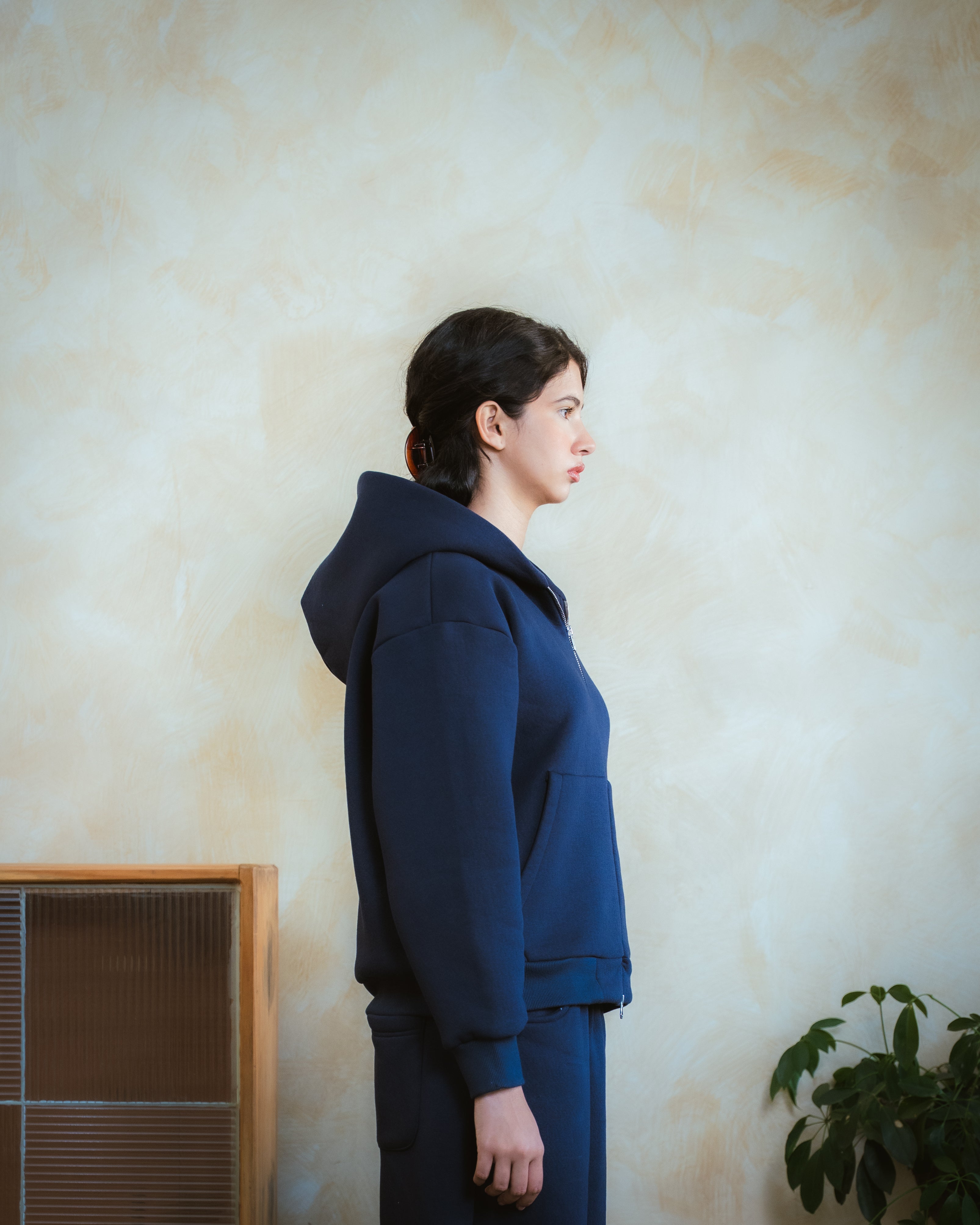 COZYLINE BLUE ZIPUP JACKET