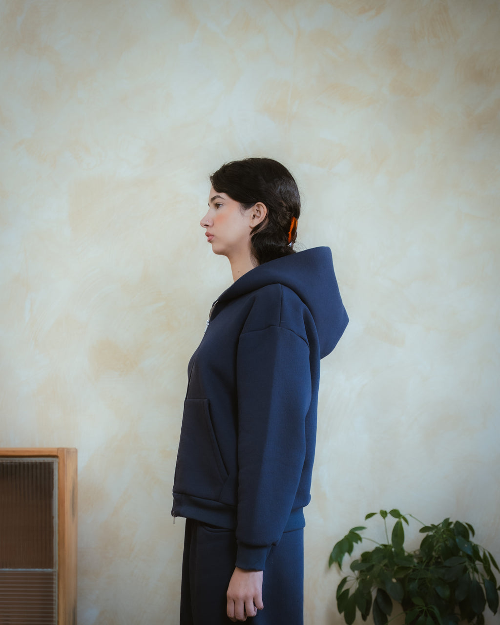 COZYLINE BLUE ZIPUP JACKET