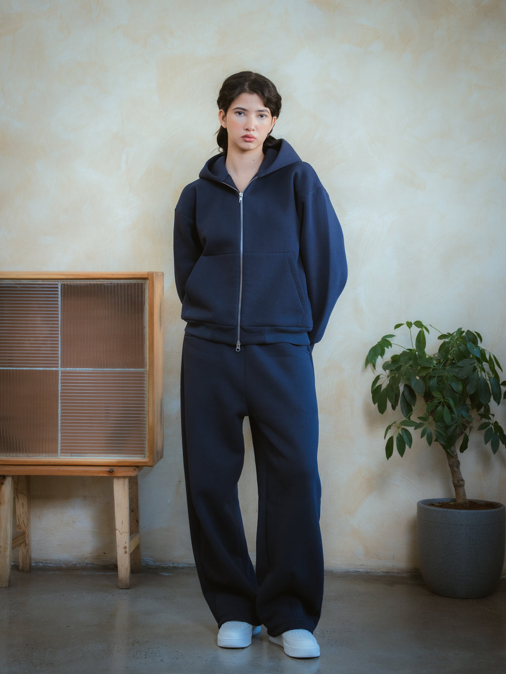 COZYLINE BLUE ZIPUP JACKET