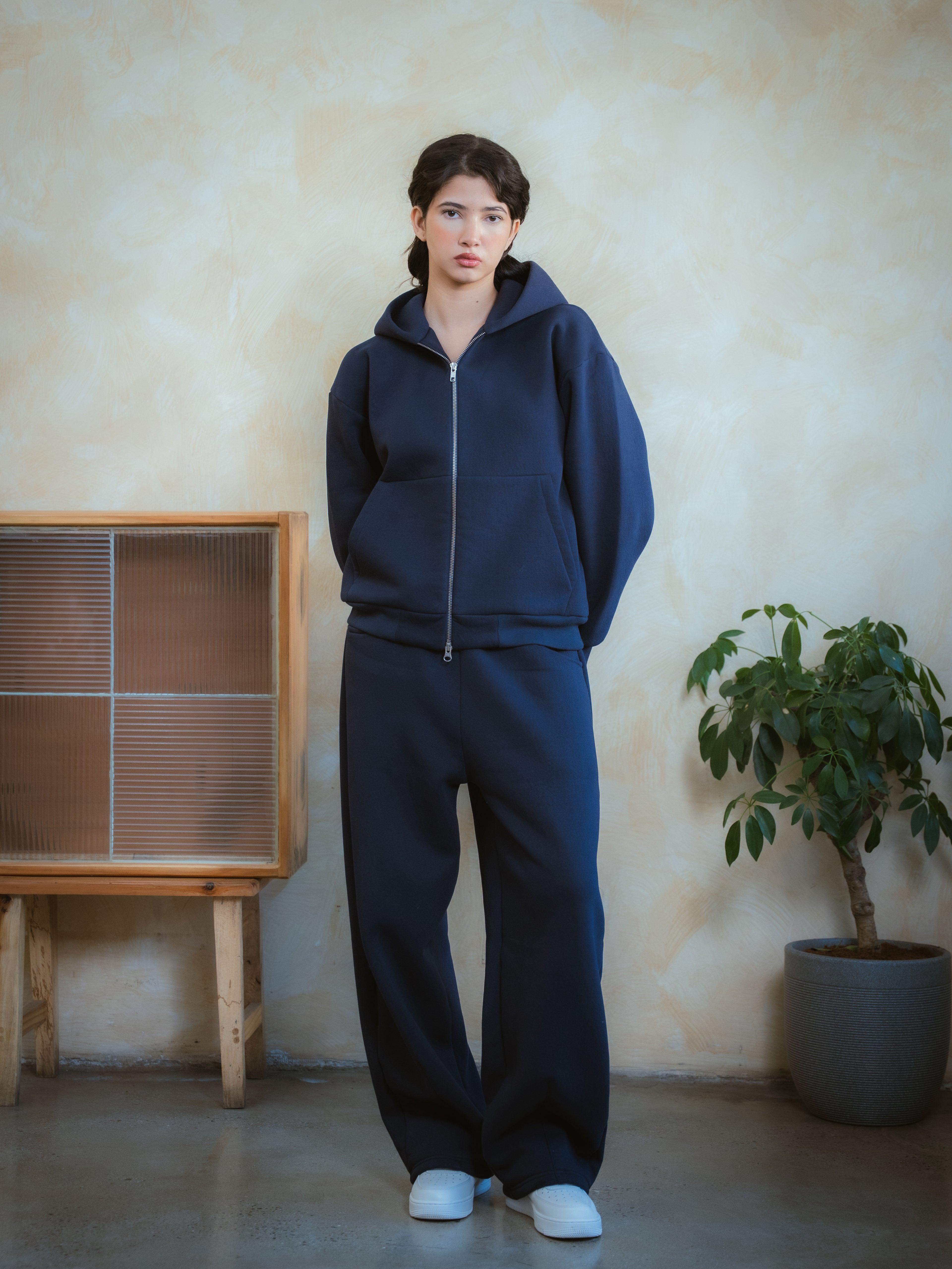 COZYLINE BLUE ZIPUP JACKET