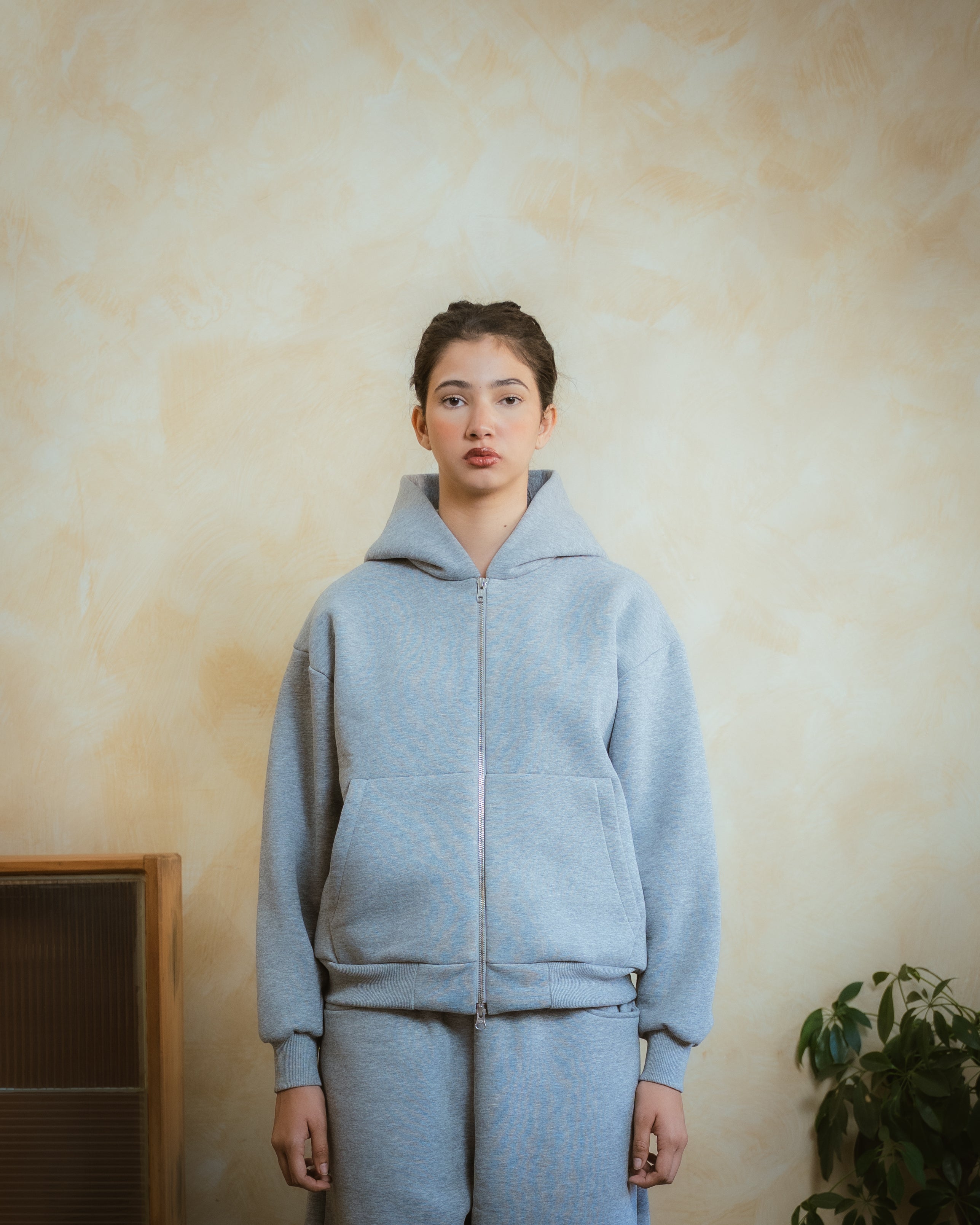 COZYLINE GREY ZIPUP JACKET