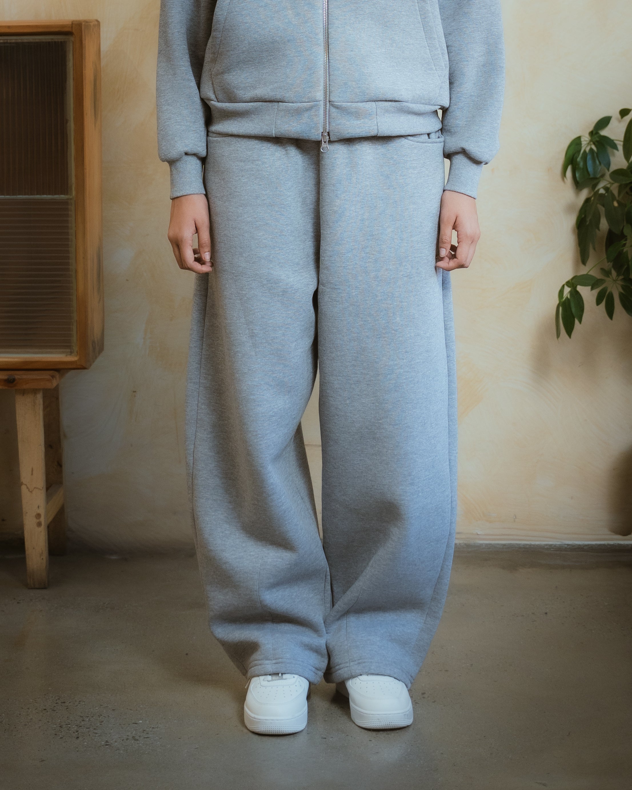 COZYLINE COZY GREY BARREL SWEATPANTS