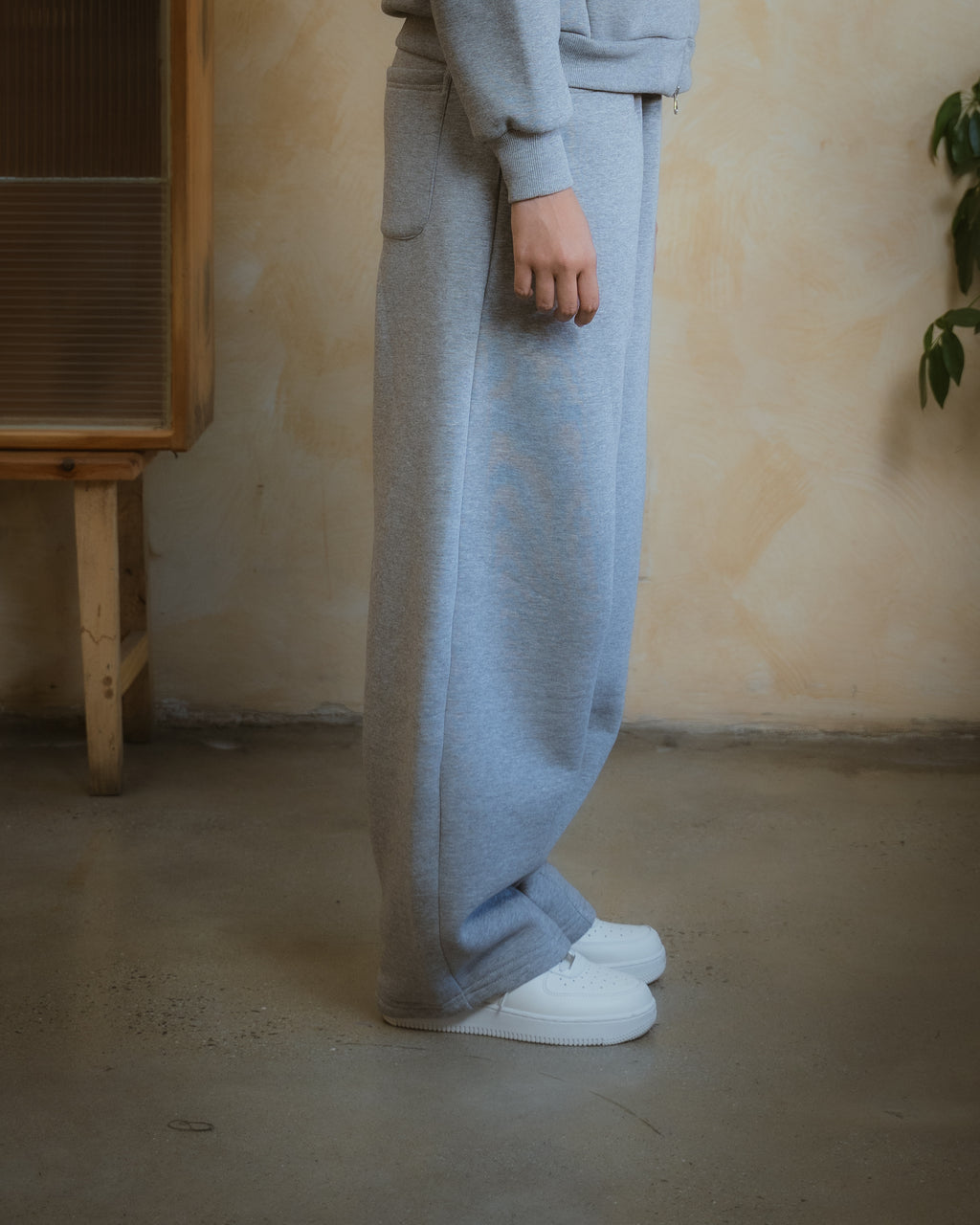 COZYLINE COZY GREY BARREL SWEATPANTS