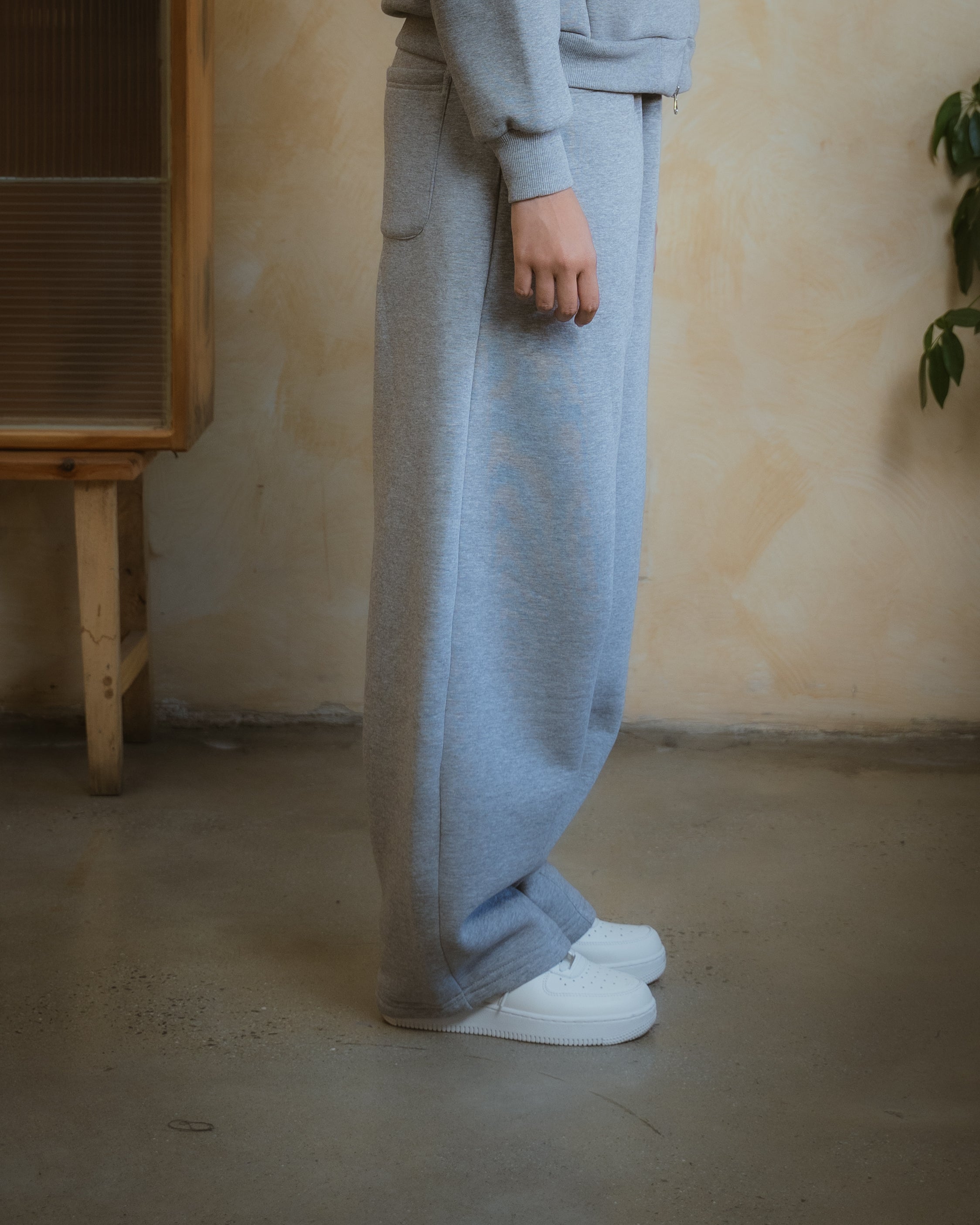 COZYLINE COZY GREY BARREL SWEATPANTS