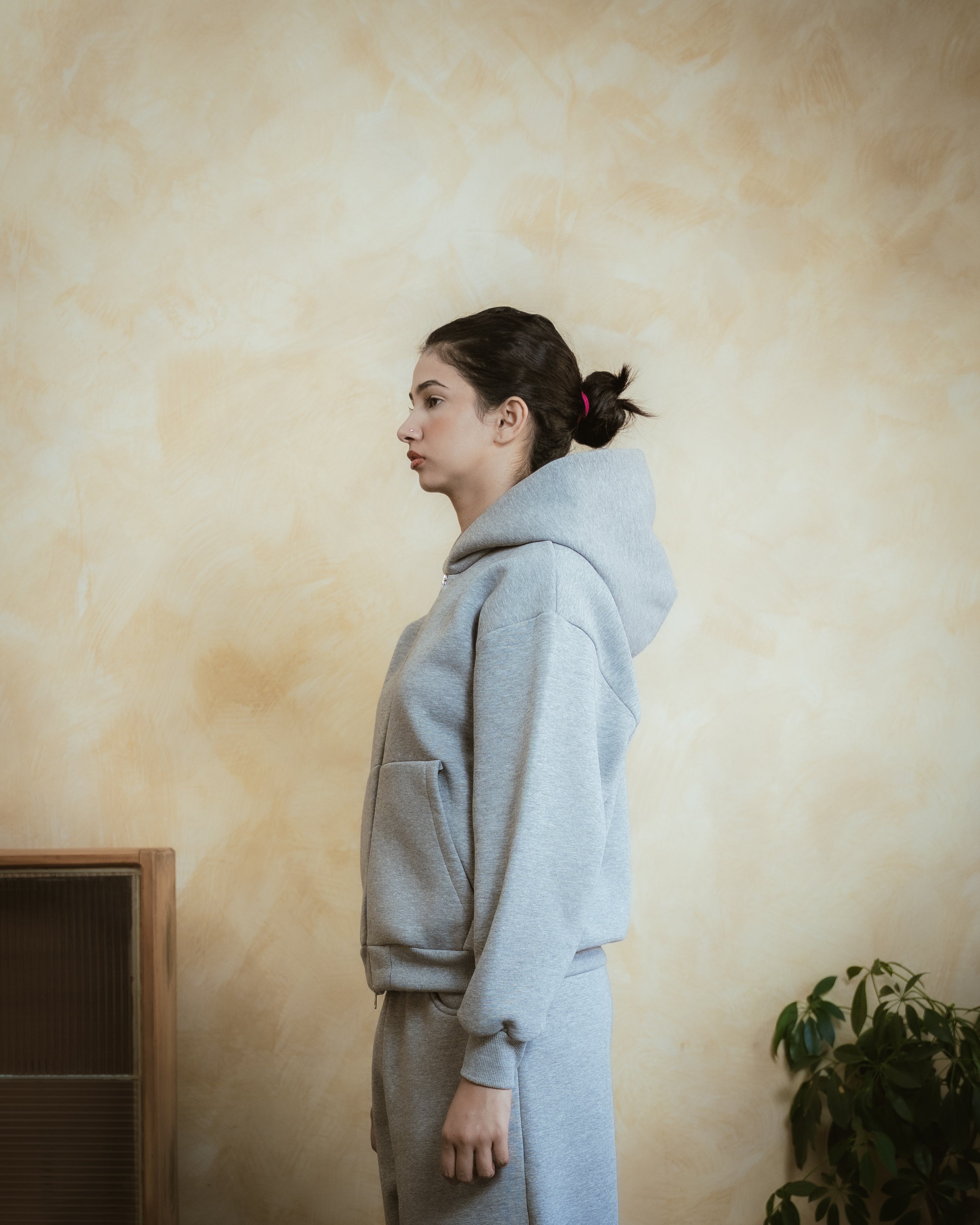 COZYLINE GREY ZIPUP JACKET