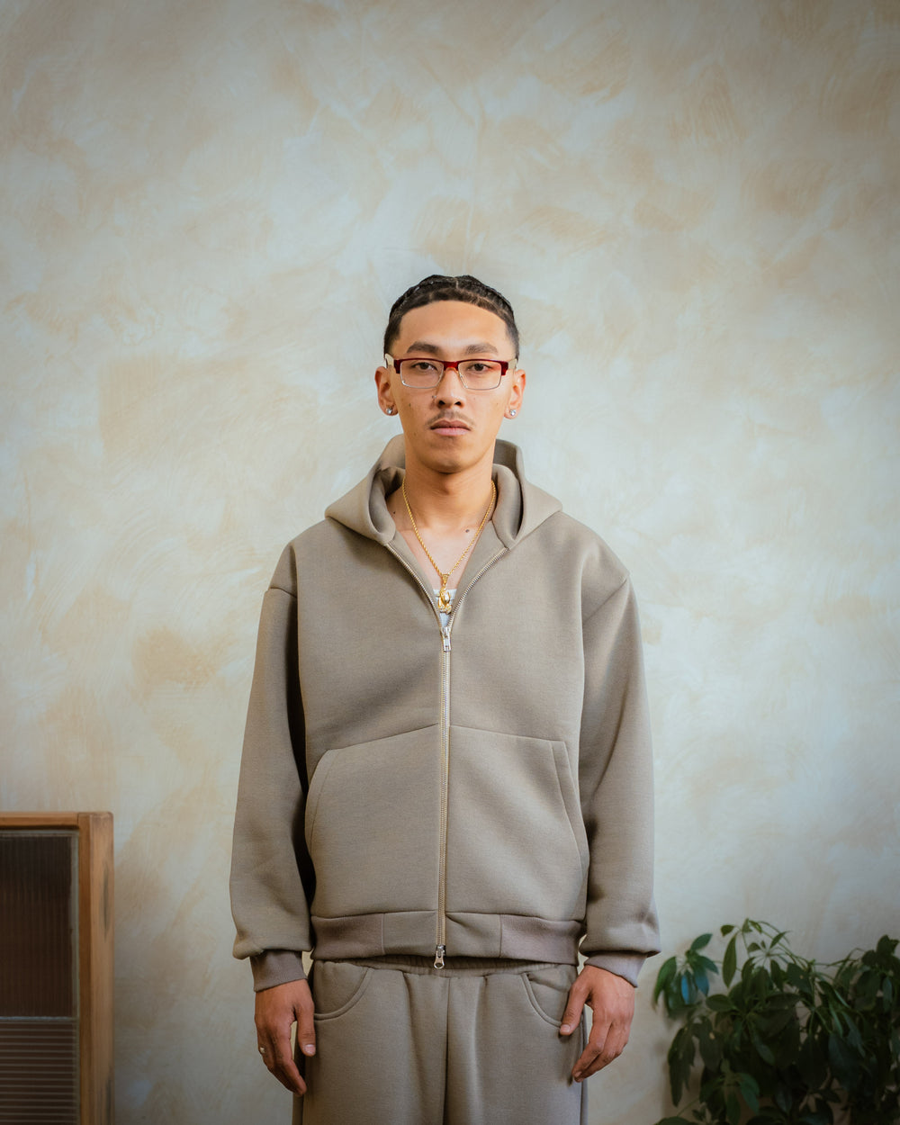 COZYLINE BEIGE ZIPUP JACKET